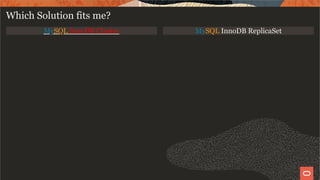 MySQL InnoDB Cluster MySQL InnoDB ReplicaSet
Which Solution fits me?
27 / 28
 