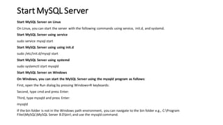 Mysql database basic user guide | PDF