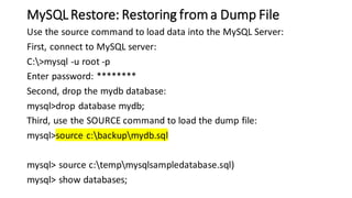 Mysql database basic user guide | PDF