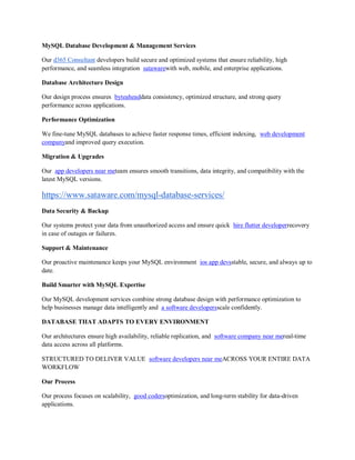 MySQL Database Development & Management Services | PDF