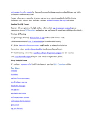 MySQL Database Development & Management Services | PDF