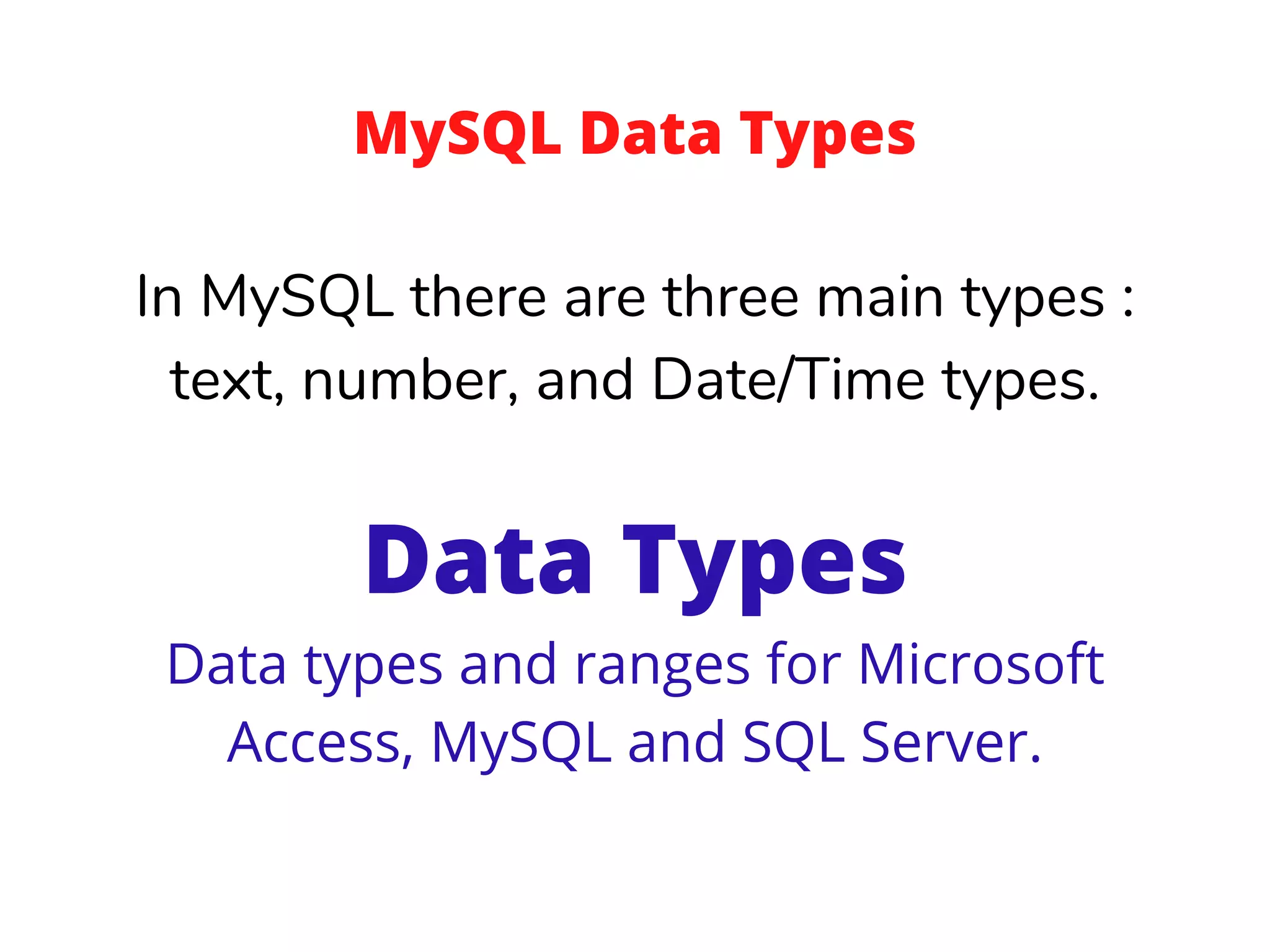 My SQL Data types | PDF | Databases | Computer Software and Applications