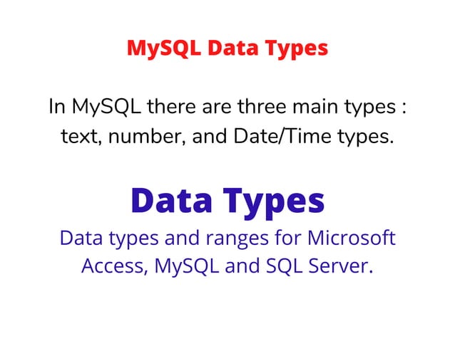 My SQL Data types | PDF | Databases | Computer Software and Applications