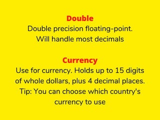 My SQL Data types | PDF | Databases | Computer Software and Applications