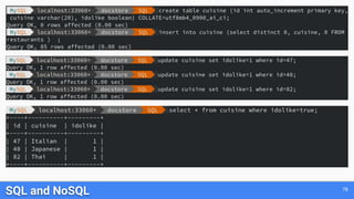 SQL and NoSQL 78
 