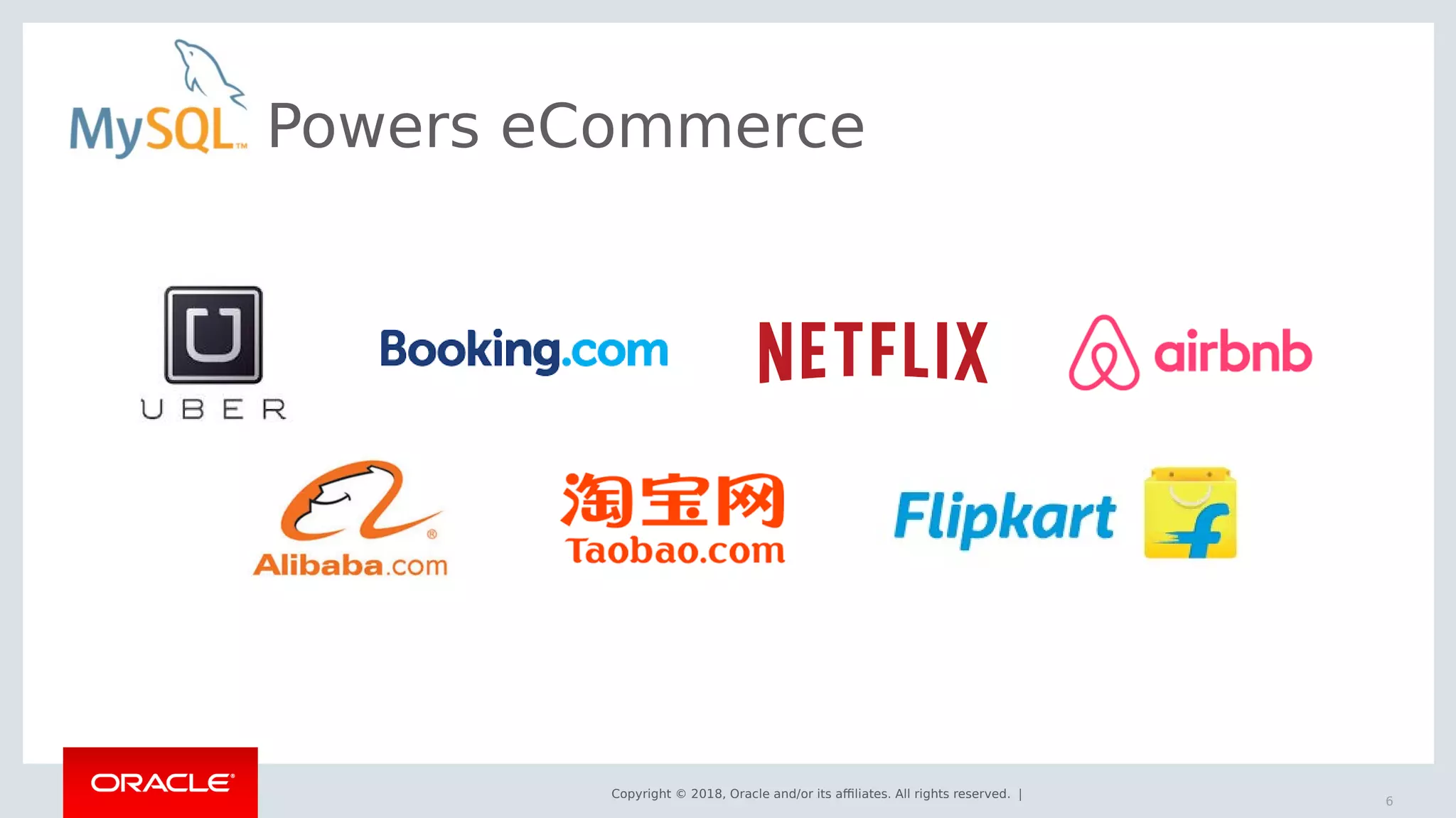 Copyright © 2018, Oracle and/or its affiliates. All rights reserved. |
Powers eCommerce
6
 