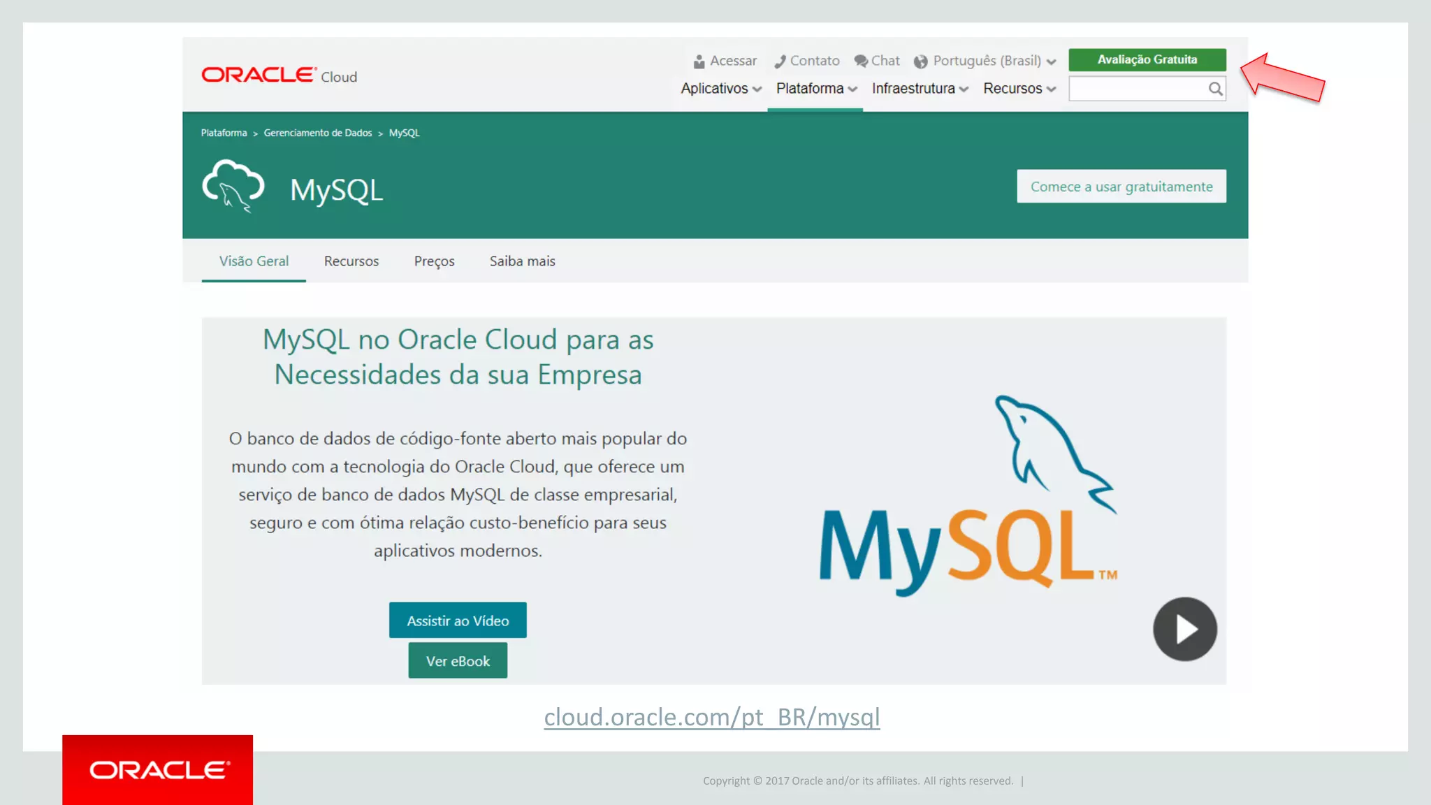 Copyright © 2017 Oracle and/or its affiliates. All rights reserved. | cloud.oracle.com/pt_BR/mysql 
