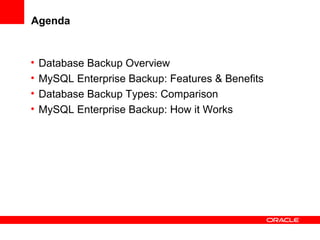 MySQL enterprise backup overview | PDF