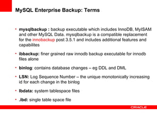 MySQL enterprise backup overview | PDF