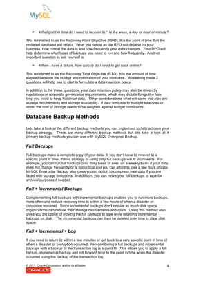 MySQL Enterprise Backup | PDF