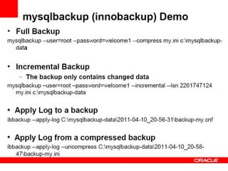 MySQL enterprise edition backup
