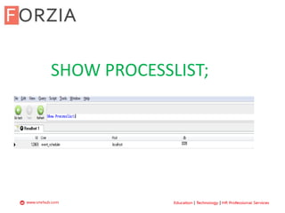 SHOW PROCESSLIST;
 