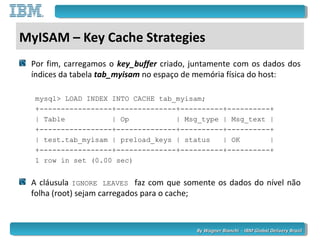By Wagner Bianchi - IBM Global Delivery BrazilBy Wagner Bianchi - IBM Global Delivery Brazil
MyISAM – Key Cache Strategies...
