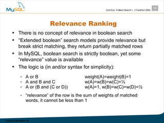 Mysql Fulltext Search