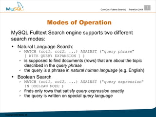 Mysql Fulltext Search