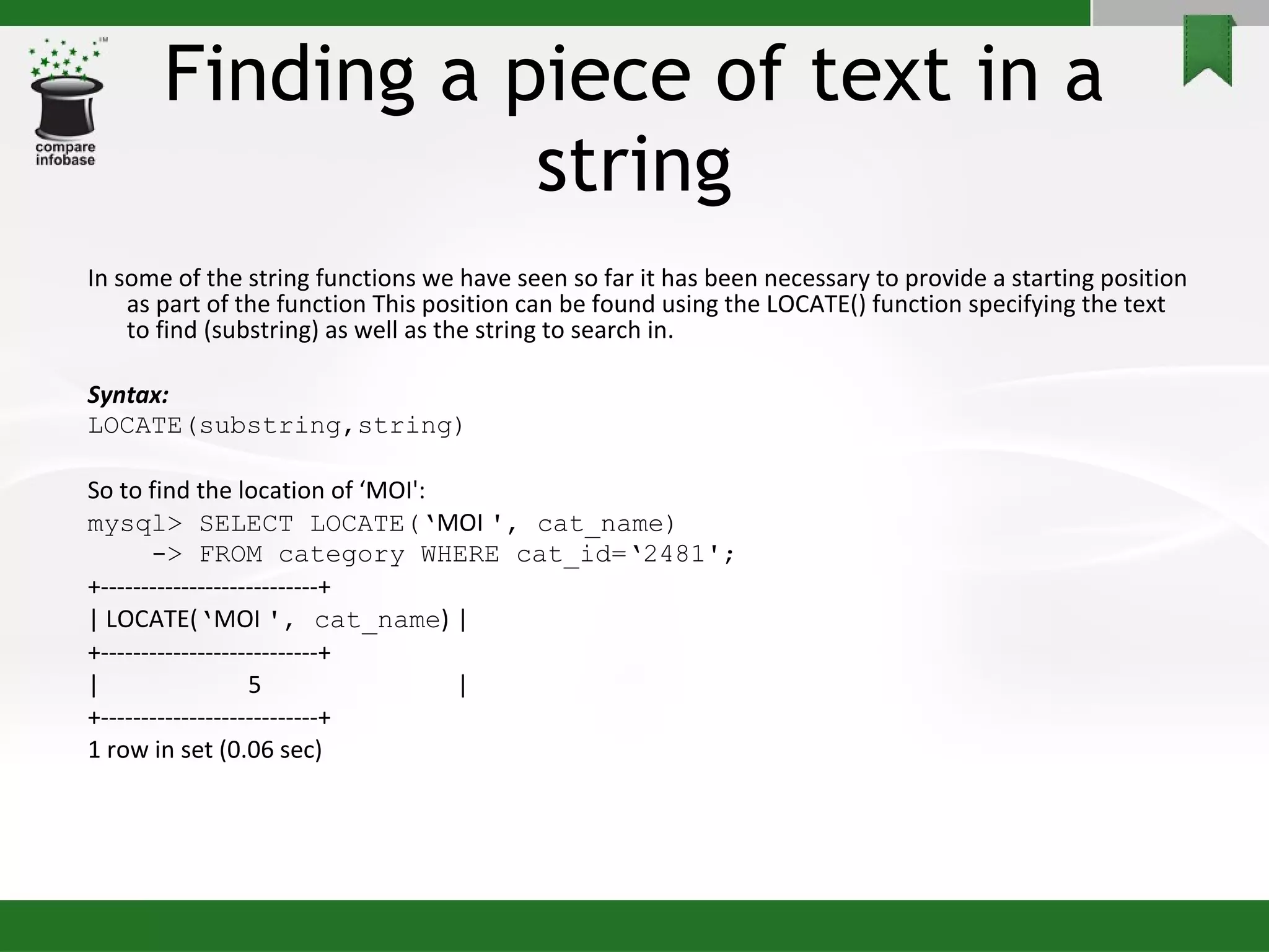 MySQL Functions | PPT