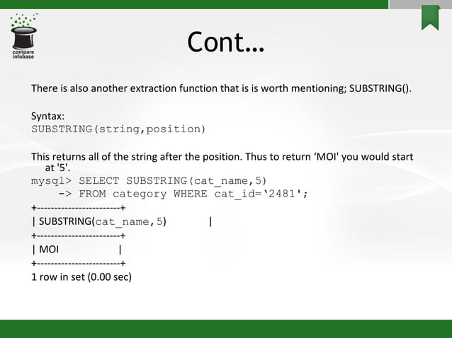 MySQL Functions | PPT