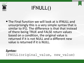 MySQL Functions | PPT