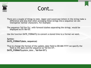 MySQL Functions | PPT
