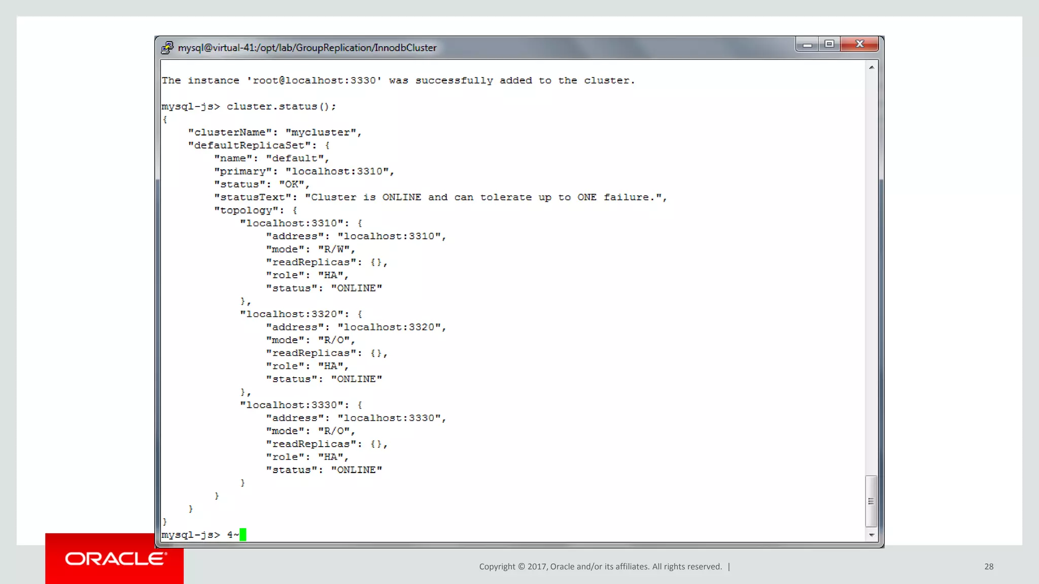Copyright © 2017, Oracle and/or its affiliates. All rights reserved. | 28 