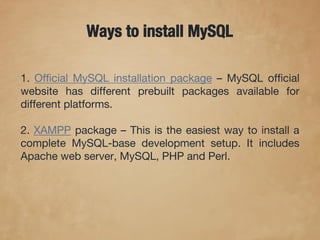 MySQL Guide for Beginners | PPT