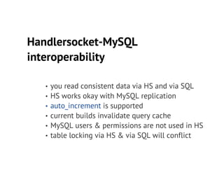 Mysql+handlersocket=nosql