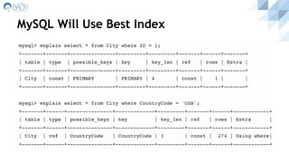 MySQL Will Use Best Index
 
