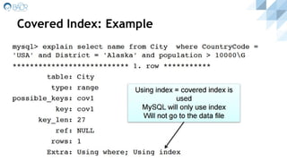 Covered Index: Example
 