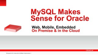 Copyright © 2013, Oracle and/or its affiliates. All rights reserved.15Copyright © 2013, Oracle and/or its affiliates. All rights reserved.15
Web, Mobile, Embedded
On Premise & in the Cloud
 