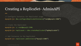 Replica Set Mysql MySQL InnoDB Cluster / ReplicaSet - Making Provisioning ...
