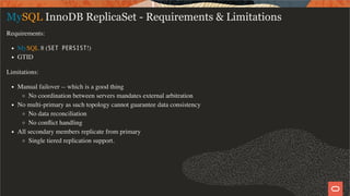 MySQL InnoDB Cluster / ReplicaSet - Tutorial | PDF