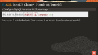 Replica Set Mysql MySQL InnoDB Cluster / ReplicaSet - Tutorial | PDF