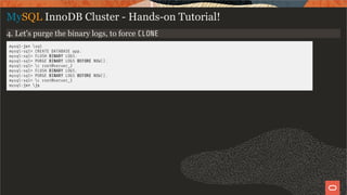 Replica Set Mysql MySQL InnoDB Cluster / ReplicaSet - Tutorial | PDF