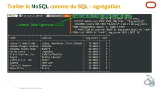 Traiter le NoSQL comme du SQL - agrégation
Copyright @ 2022 Oracle and/or its affiliates.
47
 