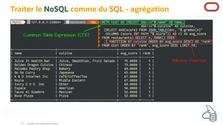 Traiter le NoSQL comme du SQL - agrégation
Copyright @ 2022 Oracle and/or its affiliates.
49
 