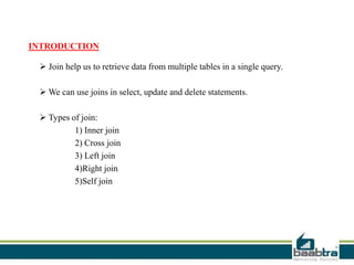 Mysql joins | PPTX