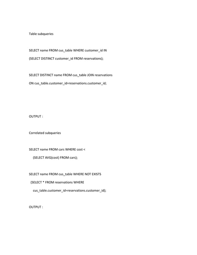 Mysql joins example table and query process | PDF