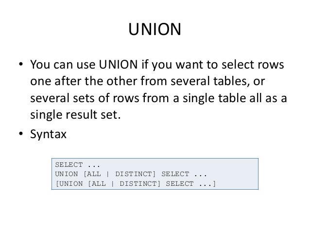 mysql union in view mysql union in view