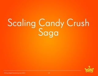 © King Digital Entertainment plc 2014 
Scaling Candy Crush Saga 
19 
 