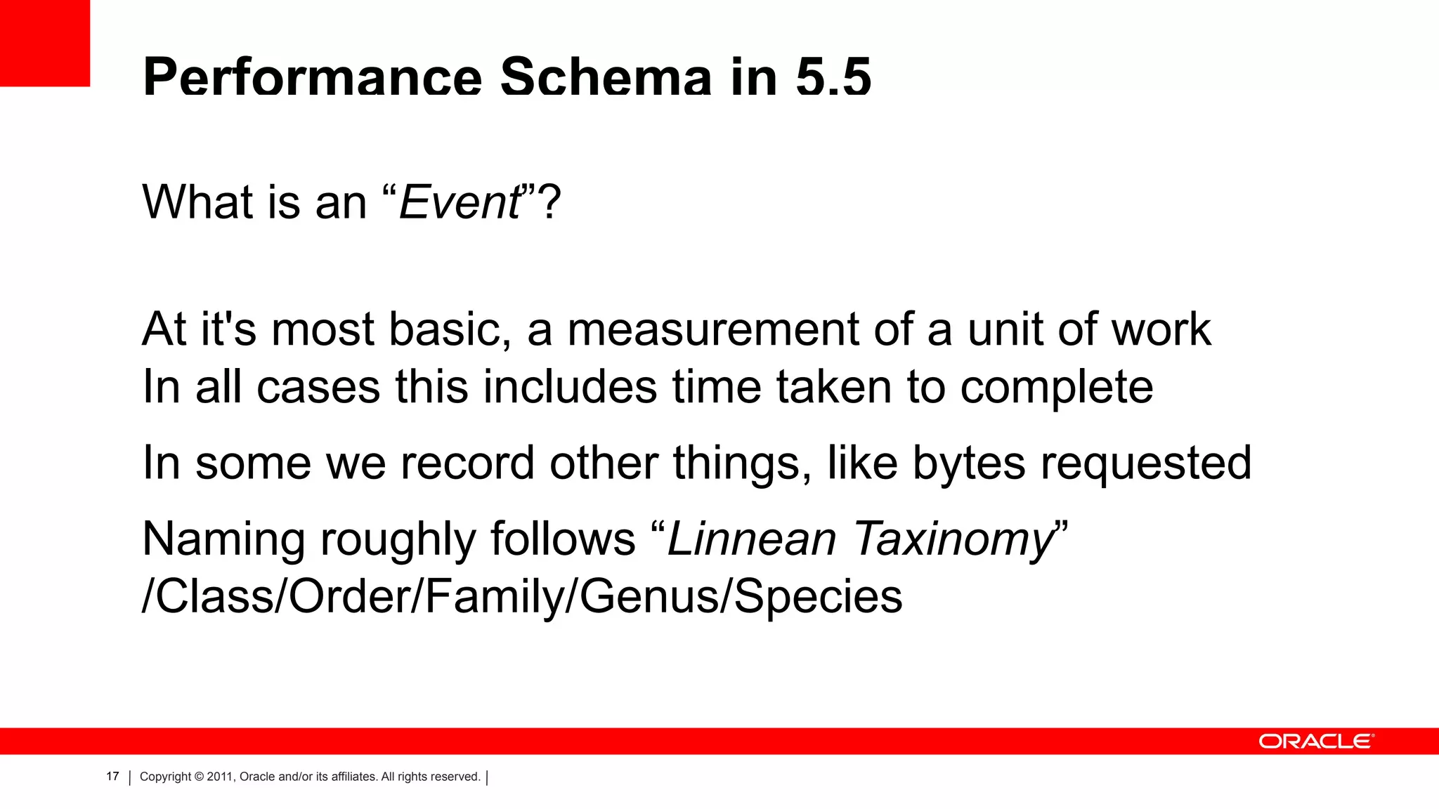 SHOW Statements Great for simple commands to get metadata, i.e: SHOW CREATE TABLE ...; 