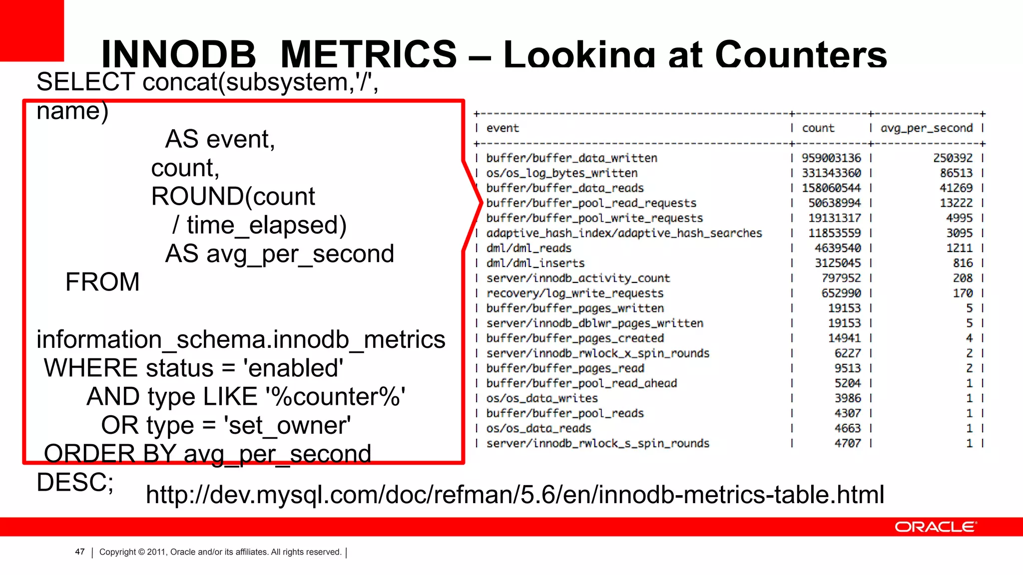 Performance Schema in 5.5 Foundation for a powerful instrumentation framework 