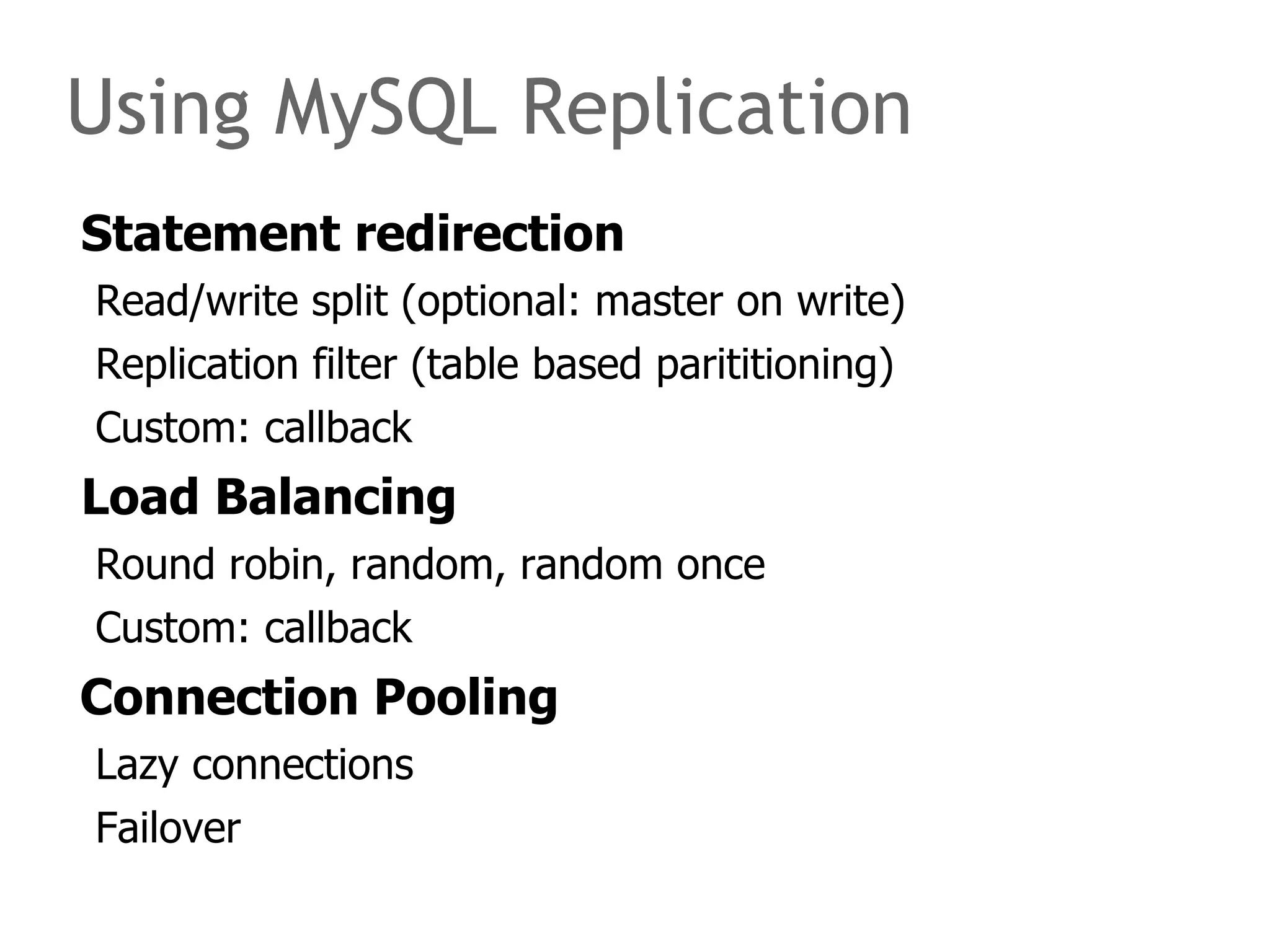 The speaker says... Special requirements may make it necessary to build a custom cluster.  For example, your application may require a sharding solution.  