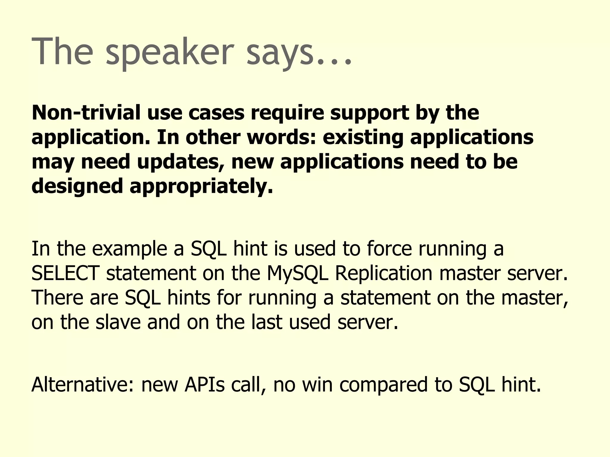 Automatic fail over for High Availability Application using any DB cluster MySQL Server 1 MySQL Server 2 MySQL Server n 