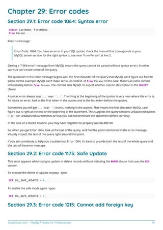 MySQL notes for professionals | PDF