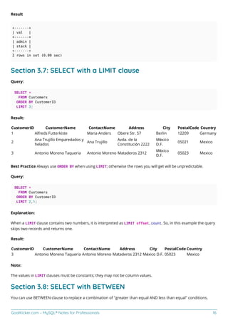 MySQL notes for professionals | PDF