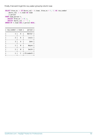MySQL notes for professionals | PDF