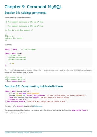 MySQL notes for professionals | PDF