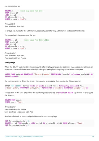MySQL notes for professionals | PDF