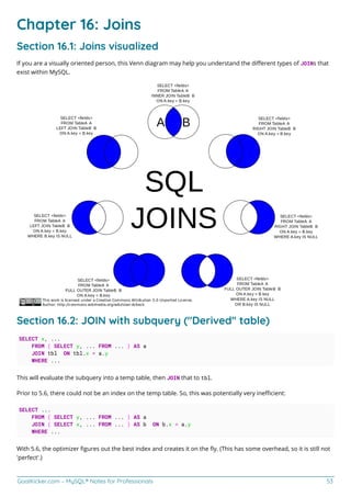 MySQL notes for professionals | PDF