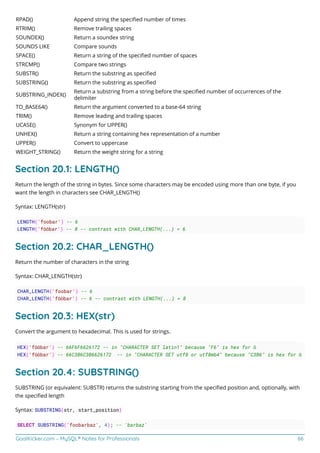 MySQL notes for professionals | PDF